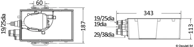 Pozzetto raccolta acque grigie 41 l/min 12V Nuovo Arrivo