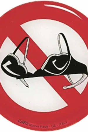 Tabella adesiva divieto reggiseno 80mm Nuova Collezione