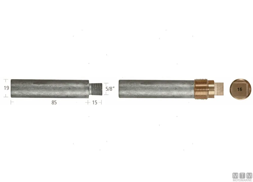 A Buon Prezzo Anodo barrotto+tappo gen.mot.19x85mm zn